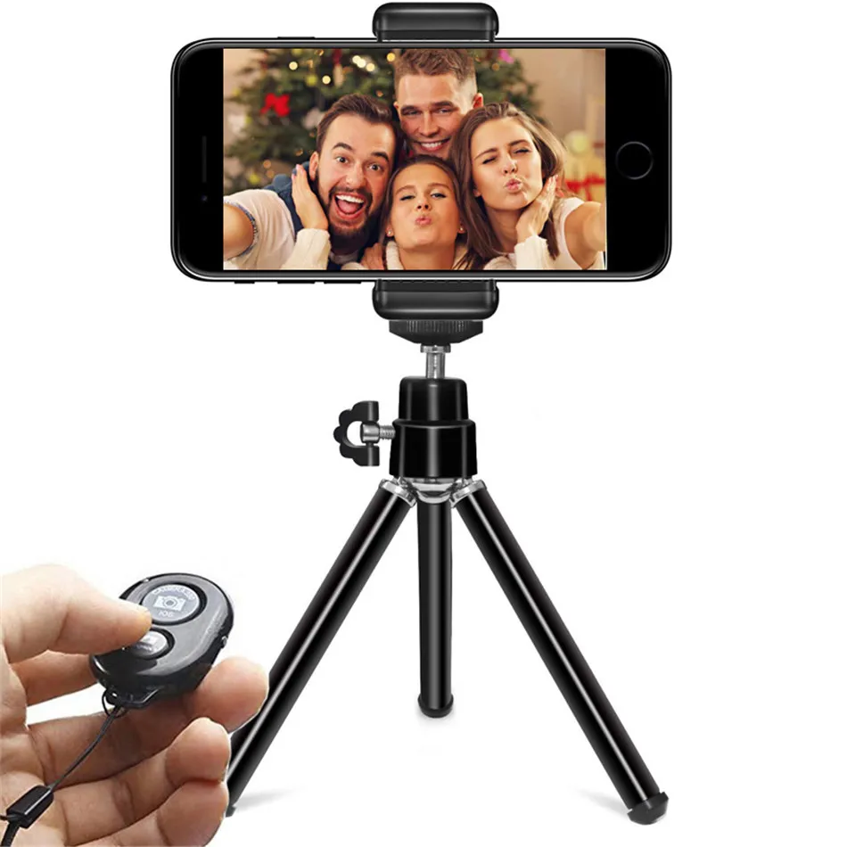 

Mini Metal Table Tripod With Bluetooth Remote Shutter For iPhone mini Action Camera Phone Holder clip stand