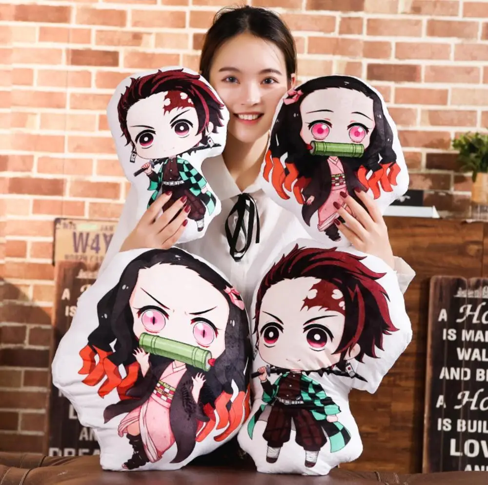 Плюшевая подушка с лезвием дьявола из Аниме Манга Kimetsu No Yaiba Tanjiro Nezuko набивная для