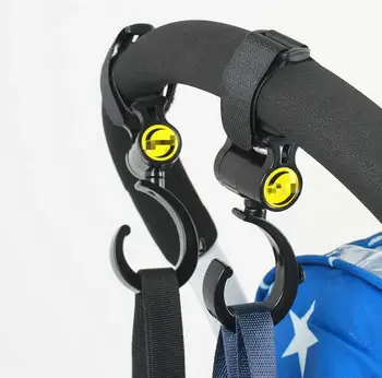 

2 Pcs 360 Rotating Multi-Purpose Stroller Hook 30kg Stroller Shopping, Walking Hanging Solid Accessories Hooks