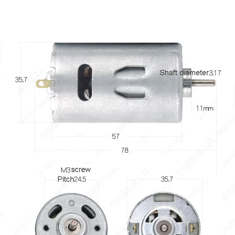 Strong magnetic carbon brush 550 555 DC motor Electric drill motor High torque 24V 10000 turn DIY drill