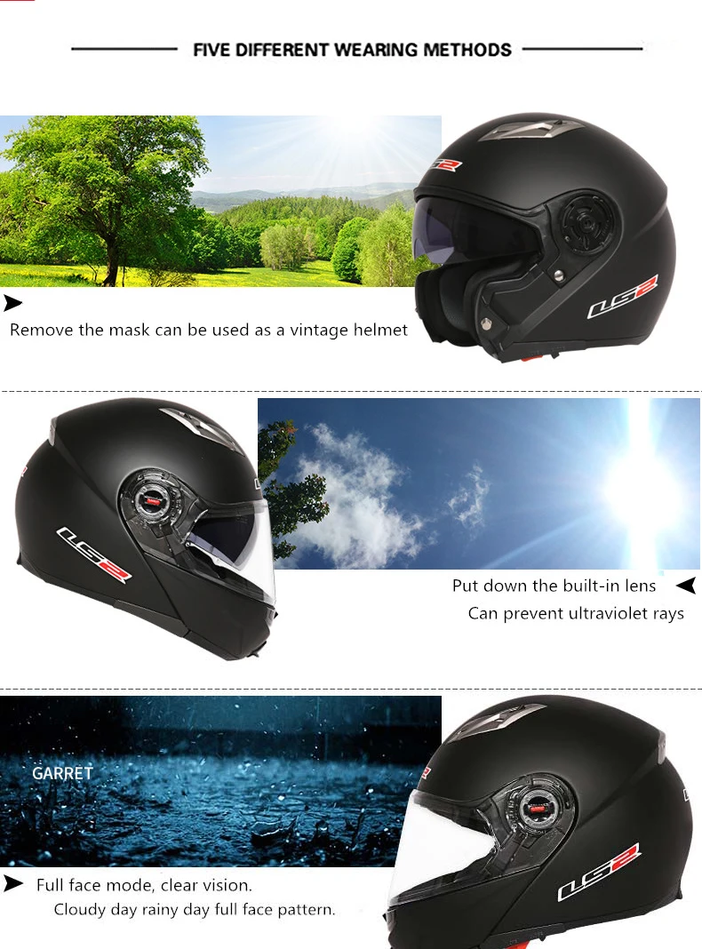 LS2 FF370 moto rcycle шлем двойной козырек Полный лицевой шлем casco ls2 откидной открытым лицом шлем moto ECE утвержден