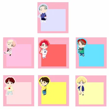 

Kpop House Of Bangtan Boys Cartoon Sticker Notebooks Copy Note Pads Message Sticker Bookmarks 30Pages School Office Supplies