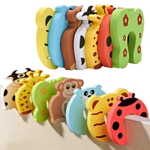 Butoir de porte pour enfants, lot de 7 pièces, protection de sécurité pour bébés, animaux, dessins animés