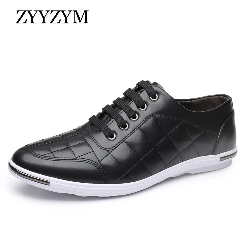 ZYZYYM 2022 Spring New Men Leather Casual Shoes Trend Versatile Flat