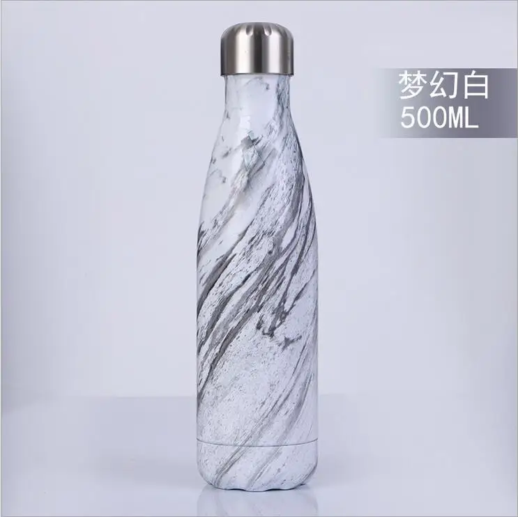 500/1000 мл двухслойная кружка-термос из нержавеющей стали бутылка для колы вода пива термос для спортивной бутылки - Цвет: G