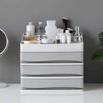 

Cosmetic Storage Box Drawer Makeup Organizers Box PP Home Storage Organization Makeup Table Nail Polish Organizer H1174