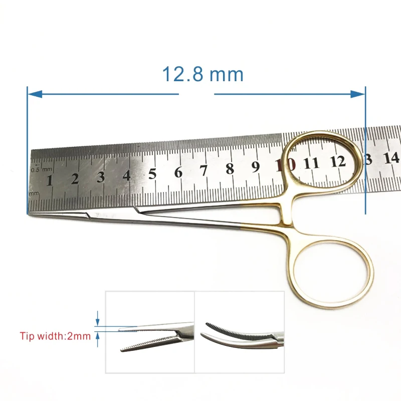 Stainless steel Hemostatic forceps Surgical instrument hemostat Gold handle