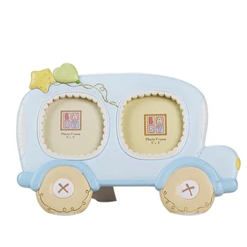 

Cute Children's Resin Photo Frame Cartoon Creative Car Baby Resin Combination Photo Frame Birthday Gift Home Desktop Decoration