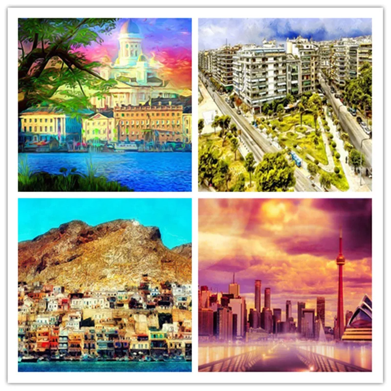 

Full DIY Diamond painting house Landscape Cross stitch diamond painting Landscape Home Decoration birthday present