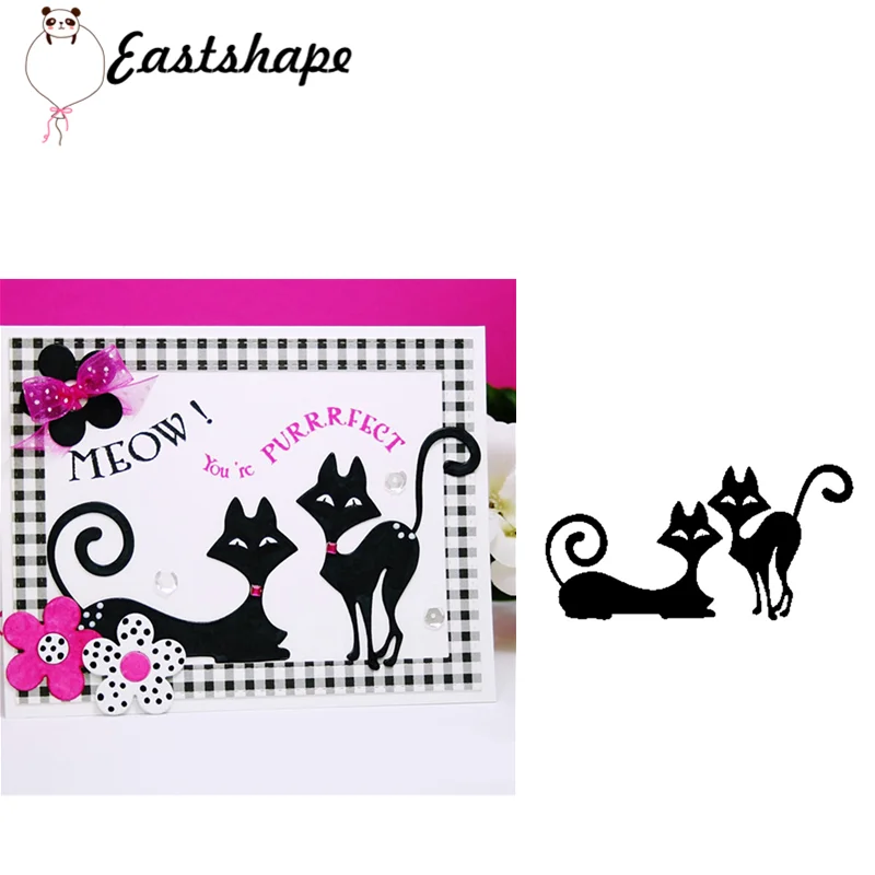 

Two Cats with Different Postures Metal Cutting Dies for Scrapbooking New 2019 Die Cuts for Card Making Stitch Craft Die Troquele