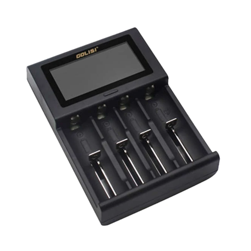 GOLISI 2A LCD умное Универсальное зарядное устройство 4 отсека для Li Ion 18650 21700 26650 20700 AA AAA