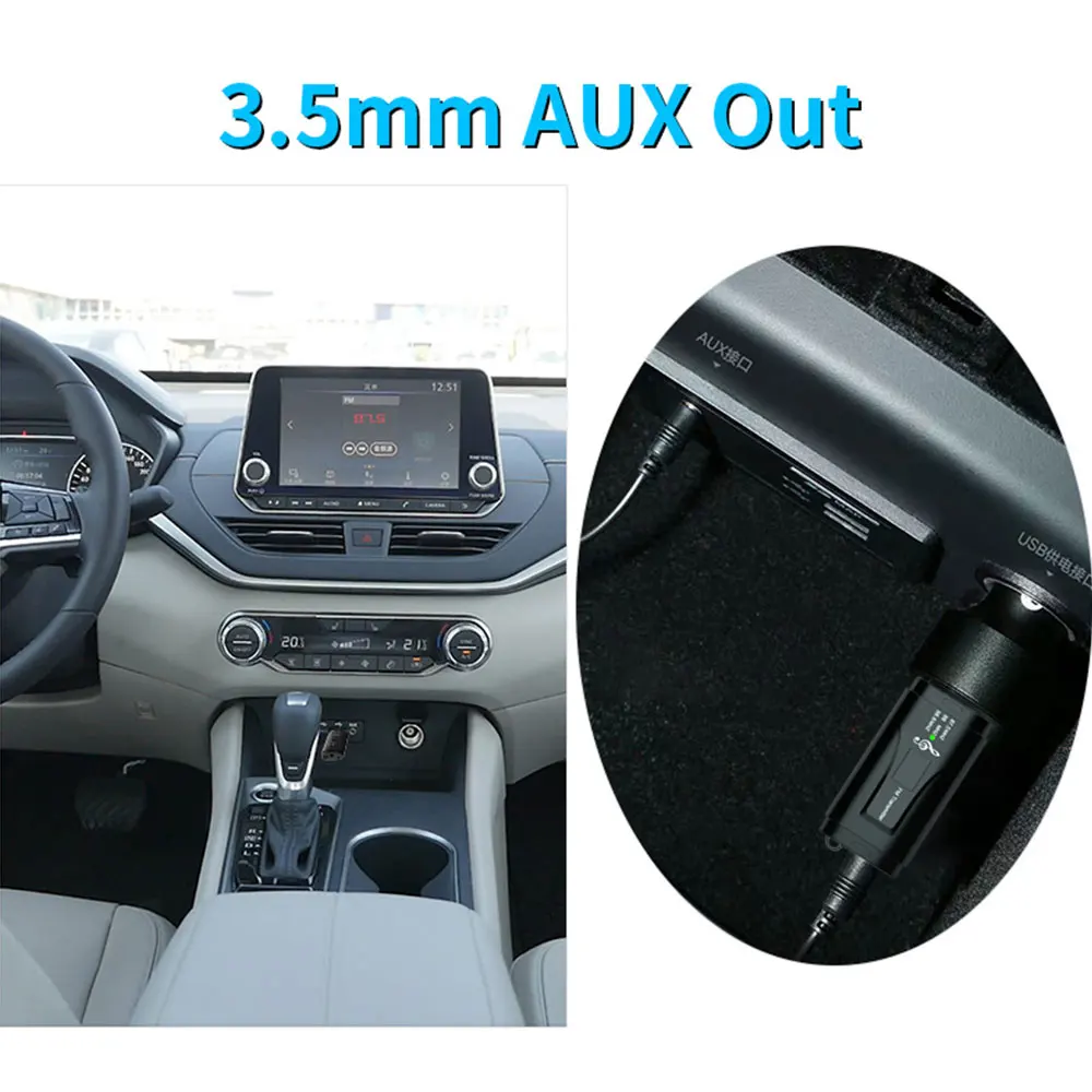 Vehemo 3,5 мм AUX USB Bluetooth 5,0 передатчик приемник наушники громкой связи колонки fm-передатчик радио