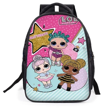 

LOL Surprise Cartoon Print Bags Student Bag School Backpack Girl Cute Doll Double Backpack Toy Birthday Gifts New