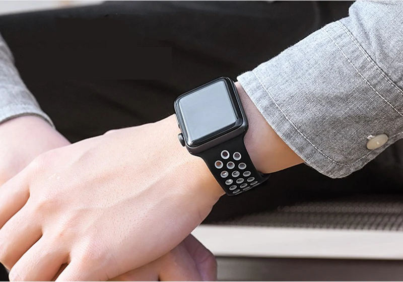 Силиконовый ремешок для apple watch 42 мм 38 мм correa iwatch 5 4 3 44 мм 40 мм спортивный браслет pulseira apple watch 5 4 аксессуары
