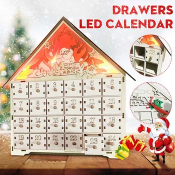 

DIY Calendar Cabinet Christmas Advent Calendar Advanced Christmas Decoration 100% Wooden Structure Holiday Decoration