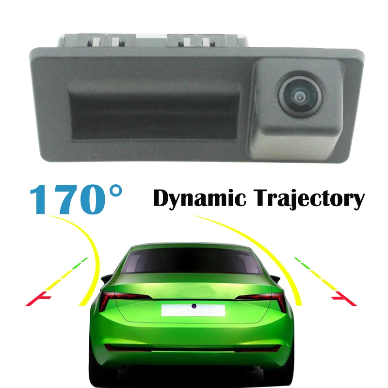 4-1 Car Reverse Camera Dynamic HD 170 Fisheye Lens Trunk Handle Rear View Camera For VW Atlas Touran Caddy MK3 Skoda Octavia MK3 A7 Superb 2016 -2018