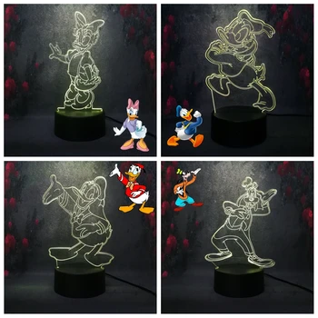 

Hot Kid Cartoon Anime Creative Gift LED Lamp Model Goofy Daisy Duck Donald Flash 3D Home Art Decor Optical Illusion Night Light