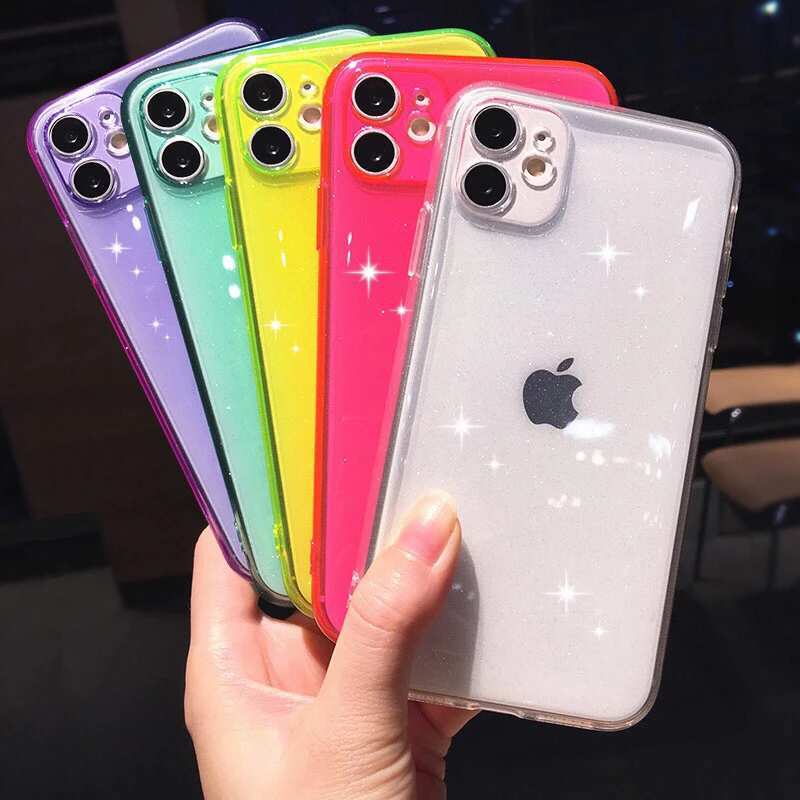 Флуоресцентный прозрачный чехол Lovebay для телефона iPhone 11 Pro X XR XS Max 8 7 6s Plus SE 2020