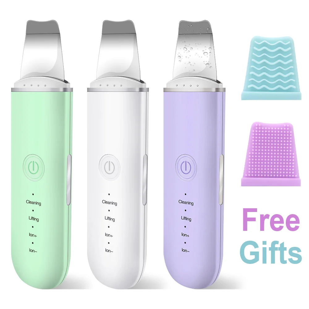 New Color Ultrasonic Skin Scrubber Vibration Face Spatula Blackhead Remover Facial Shovel Spatel Masajeador |