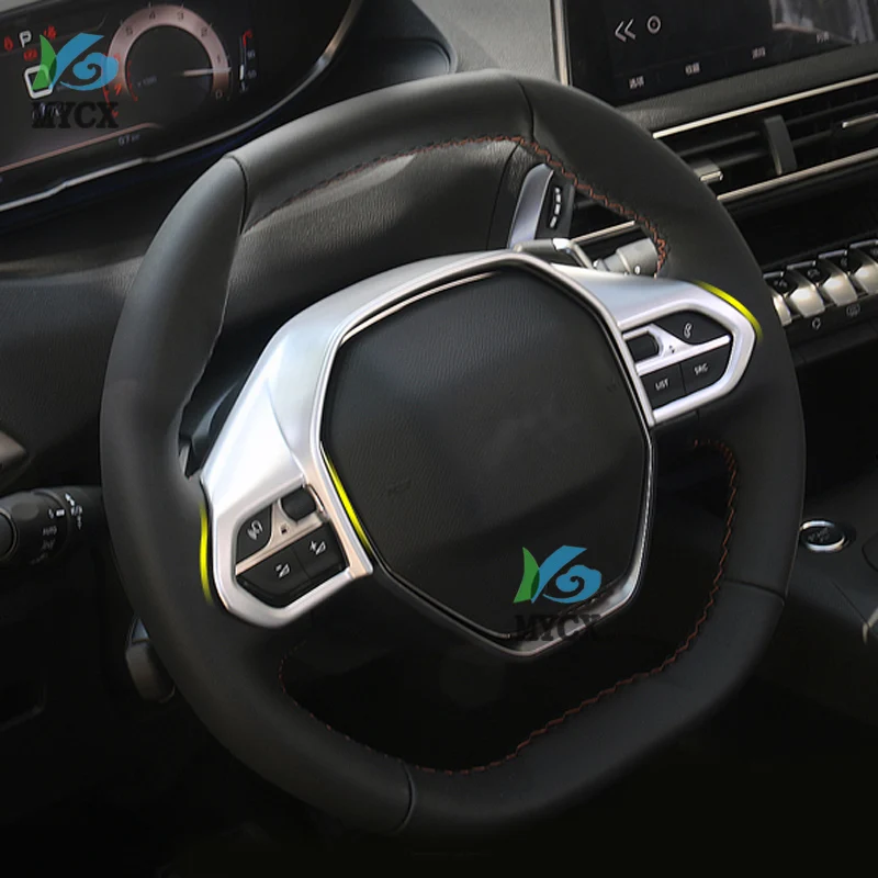 Аксессуары для стайлинга автомобилей peugeot 3008 GT 4008 5008 ABS Хромированная наклейка отделка рулевого колеса декоративная рамка Крышка
