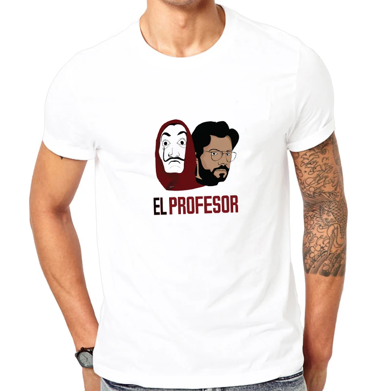 Showtly La Casa De Papel футболка деньги Heist футболки ТВ серии EL PROFESOR уличная Для мужчин House of
