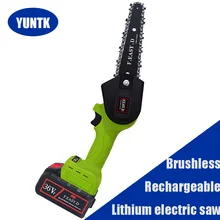 Mini tronçonneuse électrique 4 pouces, Mini scie sauteuse amovible et Rechargeable, moteur sans balais, outils électriques avec batterie au Lithium