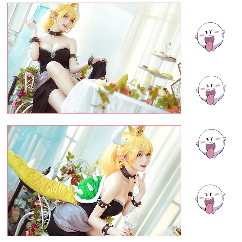 Аниме Супер Марио Косплей Костюм принцессы Bowsette Kuppa Koopa принцесса король бу косплей платье Хэллоуин вечерние женские платья