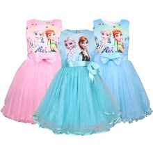 Платье Снежной Королевы для девочек; платья Эльзы и Анны для девочек; подарок на день рождения; вечерние платья-пачки принцессы; летнее платье для девочек; одежда для детей
