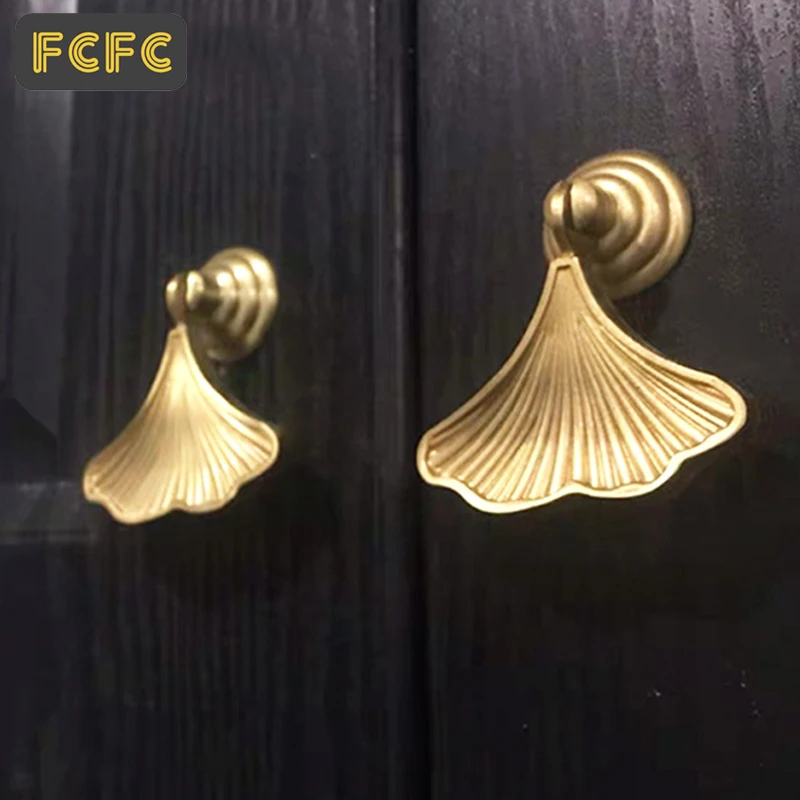 Латунные ручки FCFC 1 шт. мебельная кабина роскошные с золотым листом для гардероба