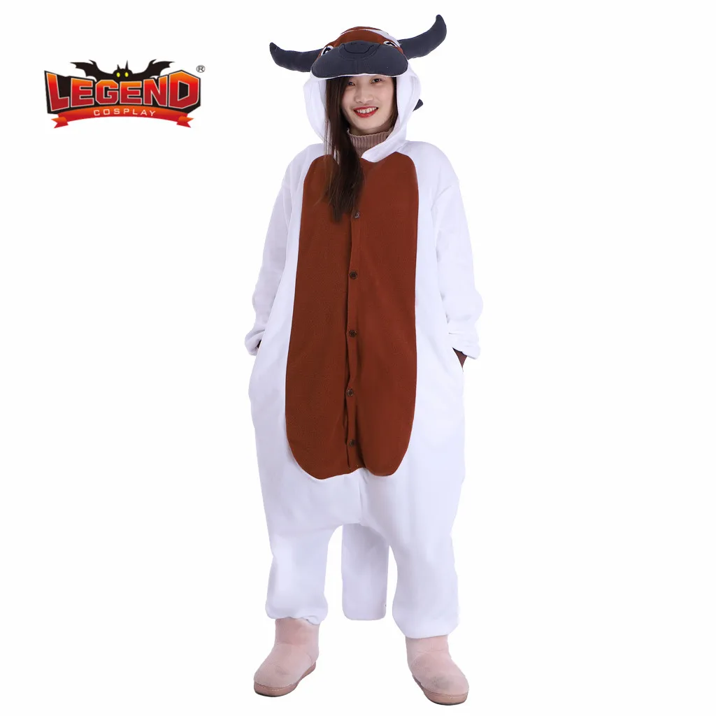 última airbender, pijama de vaca, roupa de dormir, com capuz de animais