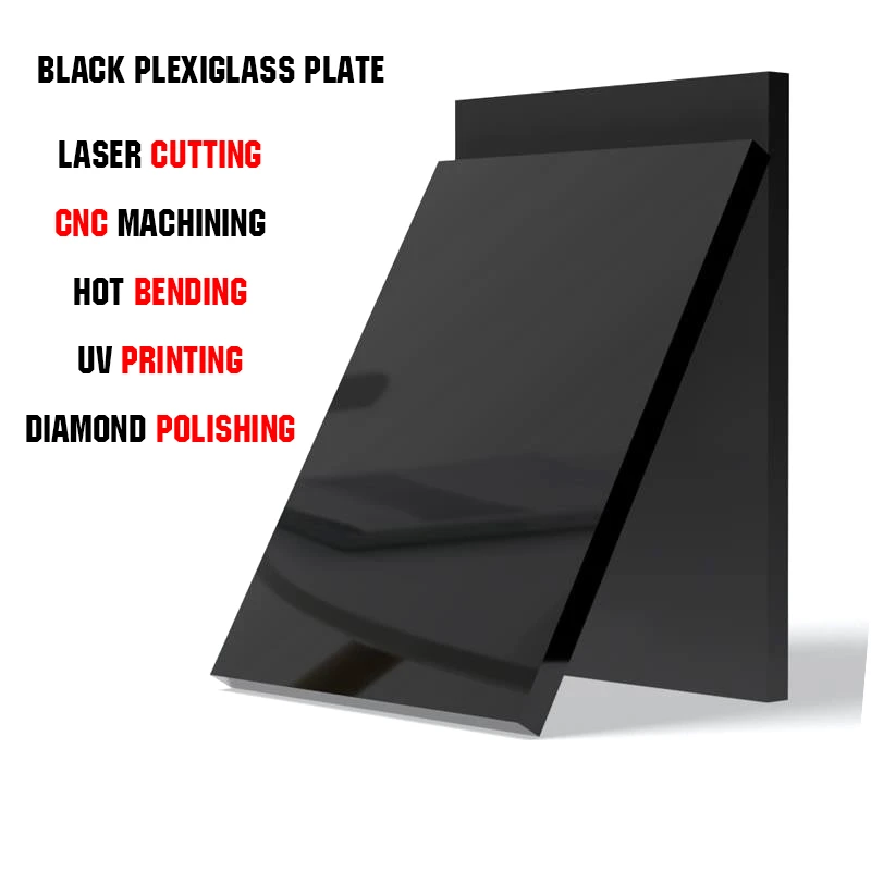 Ik was verrast Per schotel Zwart Acryl Sheet Custom Plexiglas Plaat Spiegel Zwart Plastic Sheet  Transparant Diffuser Verwerking 2 3 5 10Mm|Platen & Tekens| - AliExpress