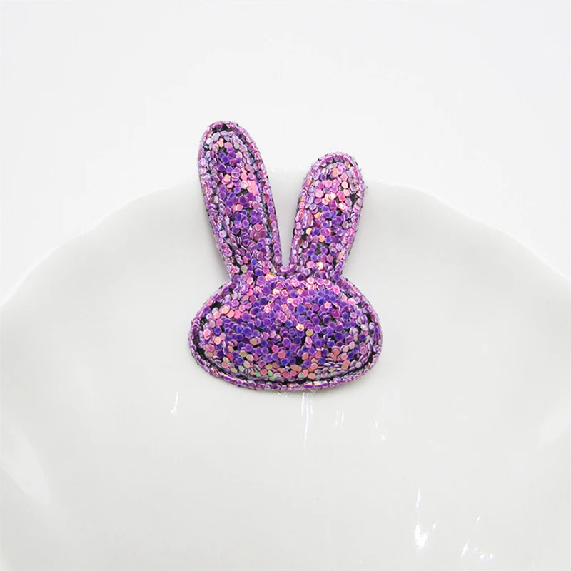 Purple Rabbit 10-50 шт Блестящий кролик/бабочка мягкие нашивки аппликации DIY ремесло поставки дети шпилька аксессуары подарок материал украшения - Цвет: Purple Rabbit