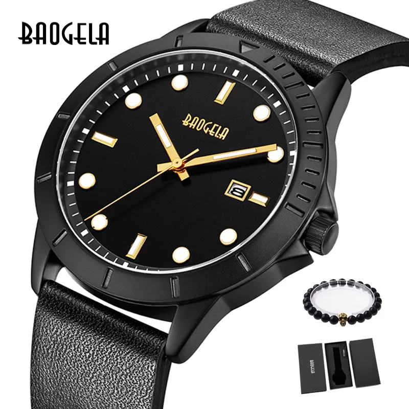 Кварцевые часы BAOGELA Браслет режима en cuir montre-bracelet Relogios Masculino 3 | Наручные