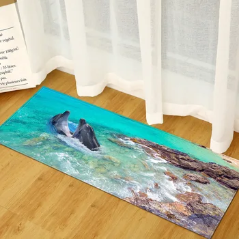 

Beach Ocean Entrance Doormat Floor Mat Dolphin 3D Printed Outdoor Floor Rug For Living Room Bedroom Kitchen Mat In Hallway