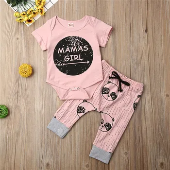 

Newborn Clothes Set Mama´S Girls Letter Bodysuits For Girls Tops Pink Long Pants Baby Girls Clothing Set Toddler Tracksuit Set