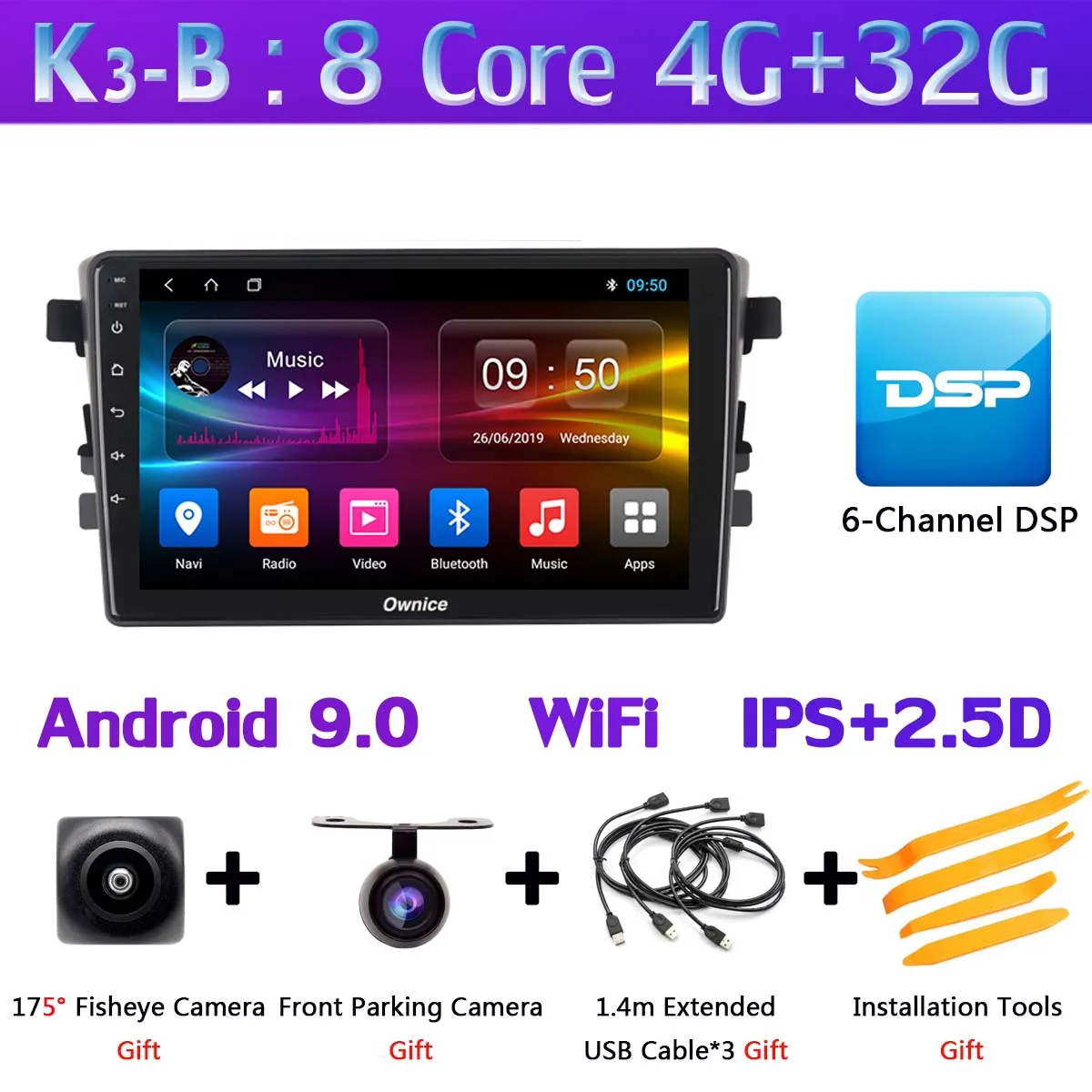 K3-B " 360 ° панорамный автомобильный dvd-плеер Android gps навигации для Suzuki Celerio/Cultus автомобиля DSP 4 аппарат не привязан к оператору сотовой связи - Цвет: K3-B