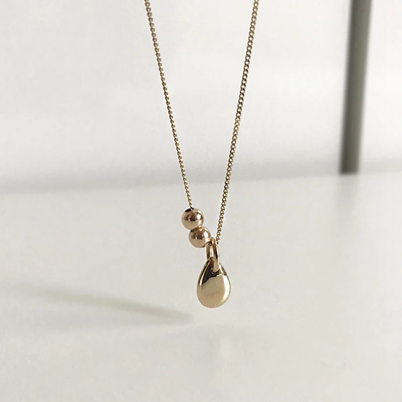 Louleur 925 пробы Серебряное ожерелье из бисера в форме капли воды Элегантная короткая цепочка роскошное золотое ожерелье для женщин модное ювелирное изделие