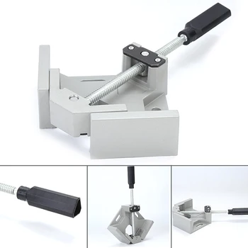 

Woodworking Folder Hand Tools 90 Degree Welding Two Axis Frame Corner Aluminum Alloy Vice Single Handle Right Angle Clamp Clip