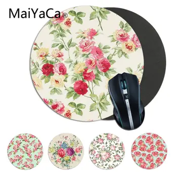 

Maiyaca Pink Mint Green Floral Computer Gaming round Mousemats computer desk mat for gaming Gaming Mouse Pad