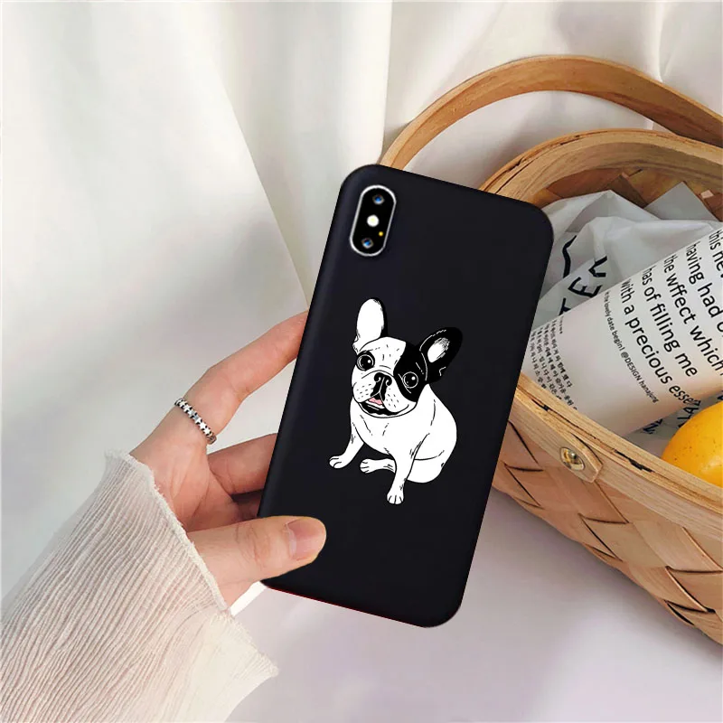 Милый чехол Brindle Frenchie Puppy для IPhone 11 Pro X XR XS Max 8 7 6 6S Plus, мягкий силиконовый чехол для телефона Capa - Цвет: -2