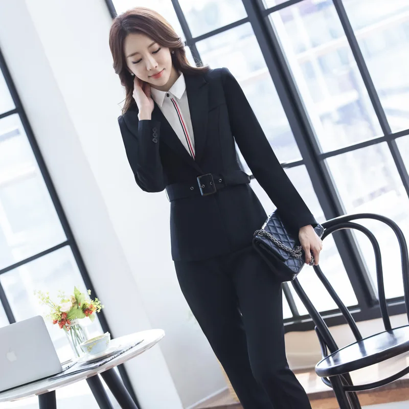 

2017 Autumn Slim Fit WOMEN'S Suit Long Sleeve Wear WOMEN'S Dress-Style Elegant Sales Bar Work Clothes
