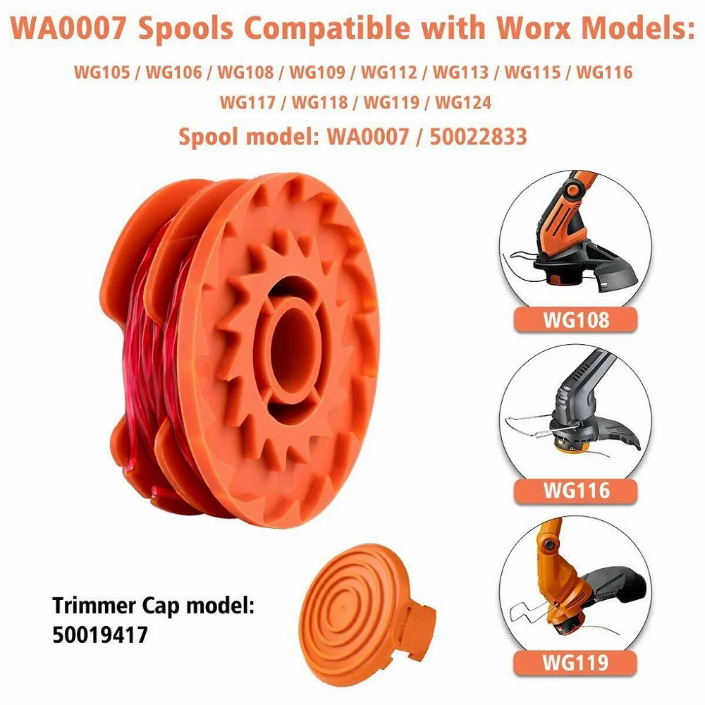 Spool Spool Cover Kit For WORX WG117,WG118,WG119,WG124 WG105 WG106 WG109 Parts