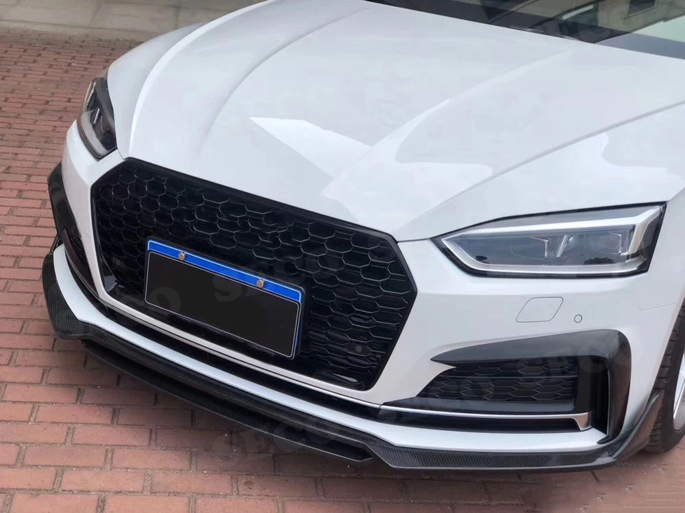Для Audi A5 S5 Sline углеродного волокна передний бампер FogLamp плавники вентиляционная рамка планки полосы наклейки 2 шт./компл. стайлинга автомобилей
