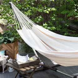 Hamac en toile Portable, lit balançoire de Camping jardin voyage extérieur 