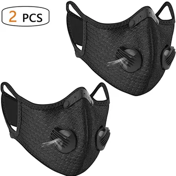 

2PC Activated Carbon PM2.5 Outdoor Mouth Mask Anti Dust Foggy Smog Mascarilla Breathable Unisex Face Mask Protection Mask Masque