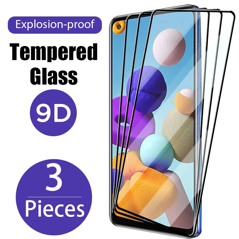 Прозрачное закаленное стекло для Samsung A51 A52 A71 A72 A12 A21S Защитное A10 A20 A30 A40 A50 A70 3 шт. |