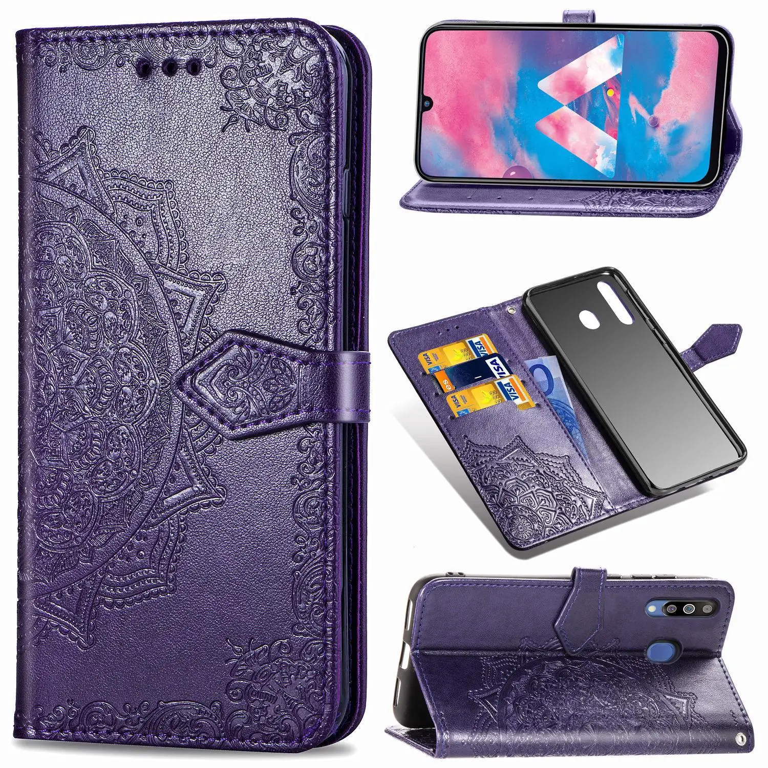 Роскошный чехол-бумажник чехол для samsung Galaxy S8 S9 S10 e Plus A7 A9 A6 A8 J4 J6 плюс M10 M20 M30 M40 Примечание 10 Pro Feel2 рамка