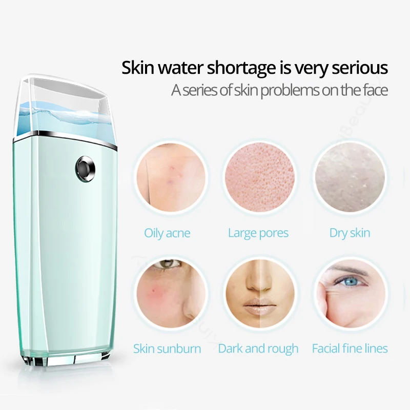 Portable Nano Mist Sprayer Facial Steamer Moisturizing Facial Body Nebulizer USB Charge Atomization Mister Face Skin Care Tools