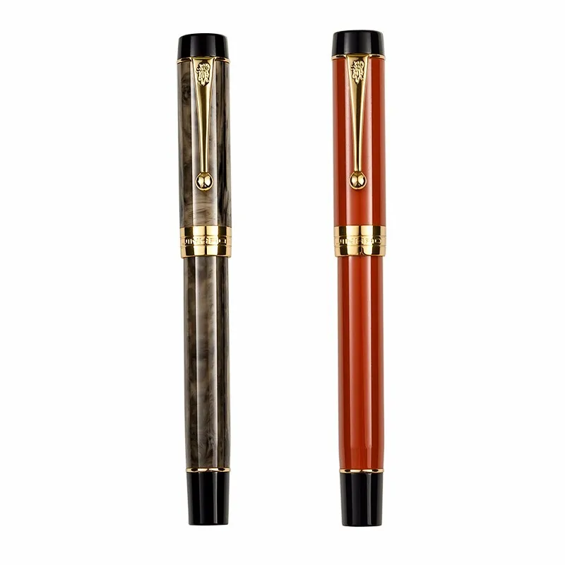 Jinhao 100 Centennial Resin Fountain Pen 18KGP Medium / Bent Nib 0.6 /1.2mm with Converter Golden Clip Business Office Gift Pen image_1