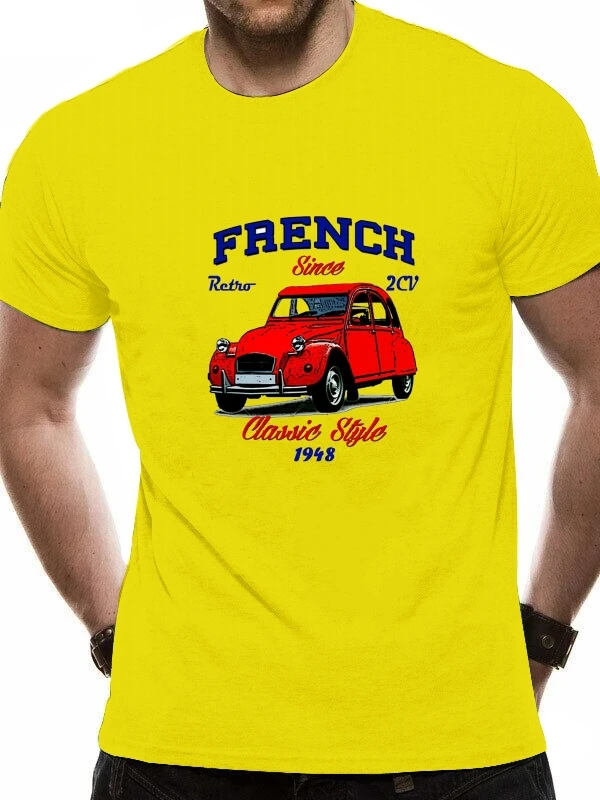 

2020 Leisure Fashion 100% cotton O-neck T-shirt vintage francÃªs carro 2cv-algodÃ£o novo